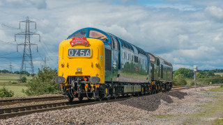 Train country side power lines 2 - a train free wallpaper