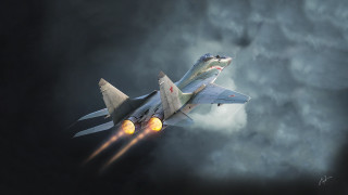Fighter jet cloudy sky rocket - andrei rublev free wallpaper
