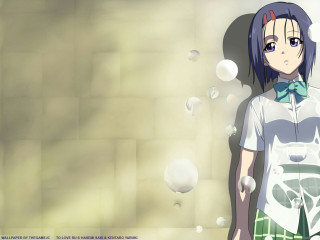 Girl blue hair bow tie - bubble free wallpaper