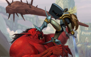 Demon attack sword castle fantasy - a castle in the background free wallpaper for desktop