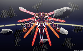 Space ship planet rocks stars - concept design art free wallpaper