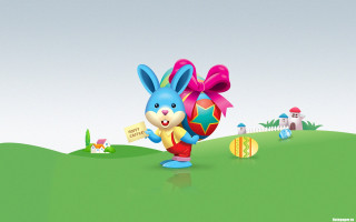 Cartoon easter egg bunny holding - beatrix potter free wallpaper
