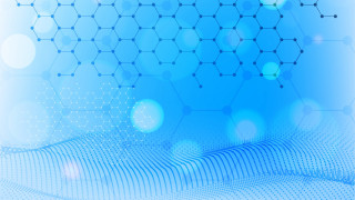 Blue honeycomb fence moonlight abstract - hexagonal free wallpaper for desktop