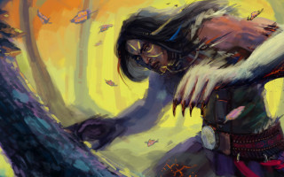 Woman sword butterflies epic fantasy - butterfly free wallpaper