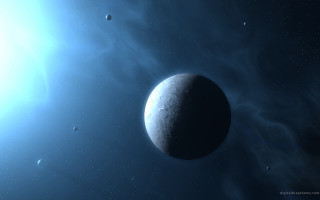 Earth planet stars space art - a planet free wallpaper