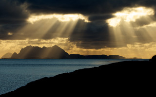 Mountain ocean sunset sky rays - the cloud above free wallpaper