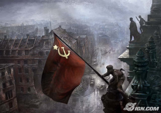 Man holding flag building statue - top of a building next free wallpaper