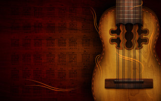 Guitar wooden body red musical - musical free wallpaper