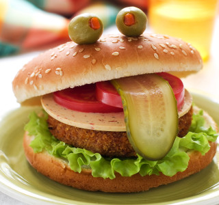 Sandwich pickles tomatoes lettuce arcimboldo - a stock photo free wallpaper for tablet