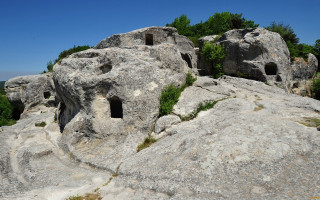 Rock formation forest cliff panorama - cagnaccio di san pietro free wallpaper