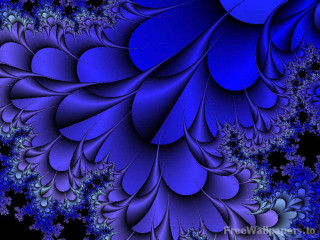 Blue fractal background stars bubbles - fractal free wallpaper