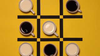 Coffee cups yellow table checkered - table free wallpaper for desktop