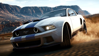 White mustang dirt road desert - free cars wallpaper