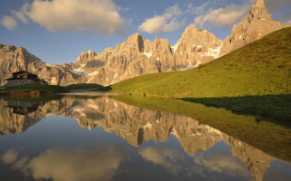 Mountain lake horizon city bridge - carlo carlone free wallpaper
