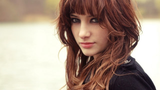 Gothic woman longhair blowing wind - the wind free wallpaper