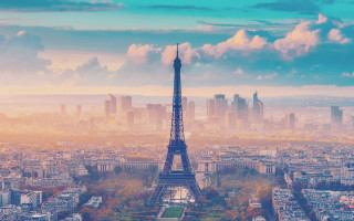 Eiffel tower paris cityscape sunset - bernard meninsky free wallpaper for desktop