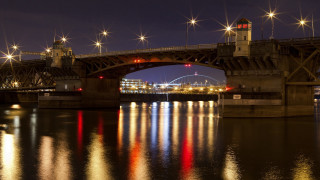Bridge river city night lights 28 - free ship wallpaper