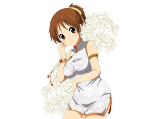 Woman short dress flower necklace - kyoani free wallpaper