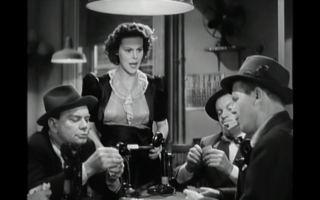 Group people eating wine dinner - a lamp free wallpaper for desktop