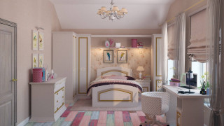 Bedroom arts and crafts blue - a chandelier free wallpaper