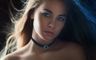 Woman blowing hair blue eyes - the wind free wallpaper