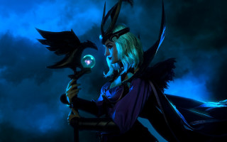 Woman costume glowing orb bird - renaissance free wallpaper