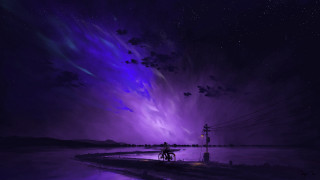 Purple sky light bike magic - a bike free wallpaper