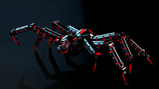 Robot red black lights dark - redshift free wallpaper for desktop