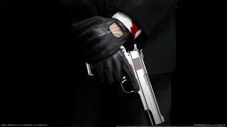 Man black suit gun red 2 - tie free wallpaper for desktop