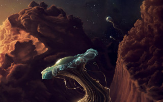 Celestial tree astronaut aurora milkyway - a star in the sky free wallpaper