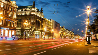 City street night lights ferris - the building free wallpaper