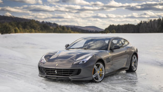 Silver car frozen lake trees - frozen free wallpaper for desktop