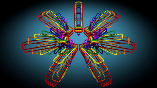 Cellphone colorful clips abstract sculpture - back side free wallpaper