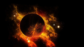 Black hole yellow ring space - a black hole free wallpaper