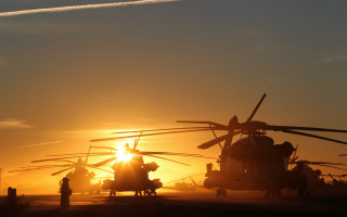 Military helicopters sunset silhouette clouds - donald sherwood free wallpaper for desktop