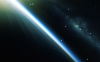 Earth space moon stars galaxy - a distant star in the distance free wallpaper