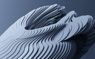 Large white wavy object blue - wavy free wallpaper for desktop