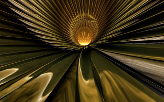 Abstract yellow black light tunnel - a yellow light free wallpaper