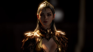 Fantasy woman golden armor wings - cedric peyravernay free wallpaper