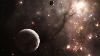 Space planet stars distant star - a distant star in the foreground free wallpaper for desktop