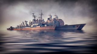 Large ship ocean sunset military - a large ship free wallpaper