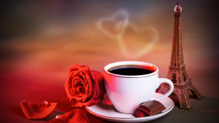 Coffee rose chocolate heart smokestack - morning free wallpaper