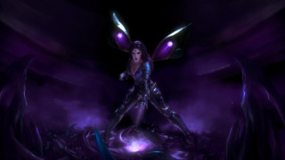 Purple woman wings fantasy concept - epsylon point free wallpaper