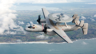 Plane ocean beach clouds sky - aerial view free wallpaper