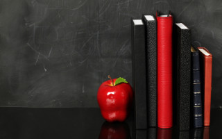 Red apple books chalkboard storybook - academic free wallpaper