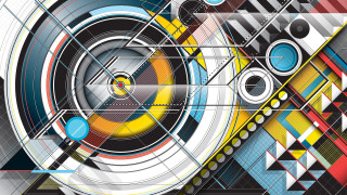 Colorful abstract grid circles squares - a grid pattern free wallpaper