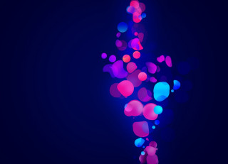 Blue purple pink 3d bokeh - design free wallpaper for desktop
