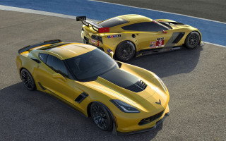 Yellow sports cars racing blue 2 - a blue line free wallpaper