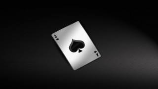 Metal card black ace white - abstract illusionism free wallpaper