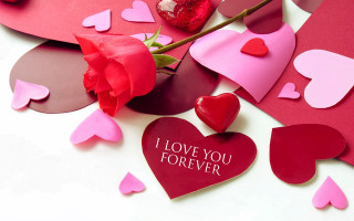 Rose hearts love you forever - two heart free wallpaper